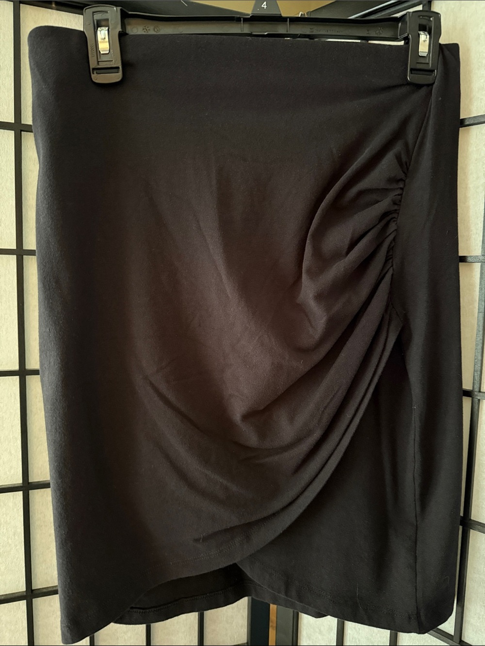 Michael Stars Black Mini Skirt with Side Ruched Draping